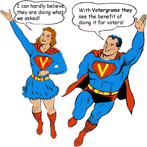 Voter Super Man and Super Girl